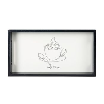 Bandeja beige y negra 31x16 cm