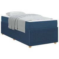 estructura de cama azul 90 x 190 cm tela vidaxl