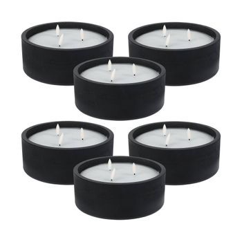 Well Home - Pack 6 Velas Led Redonda Negro