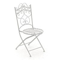 silla de jardin plegable indra metal blanco antiguo 50x40x92 cm clp