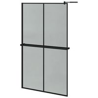 mampara ducha con estante vidrio esg y aluminio negro 118x195cm vidaxl