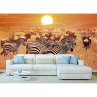 fotomural vinilo africano cebras y nus 350 x 250 cm