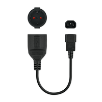 nanocable cable adaptador c14m a cee7h 25cm