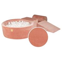 meowbaby parque infantil de espuma con piscina de bolas pana albaricoque  blancoblanco perlatransparente 200 pcs