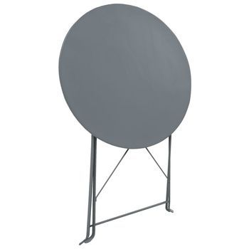 Mesa Y Sillas Bistró De Jardín 3 Uds | Conjunto De Mesa Y Sillas Acero Gris