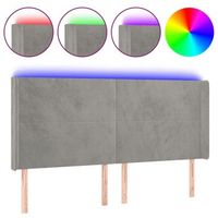 cabecero con led de terciopelo gris claro 203x16x118128 cm vidaxl