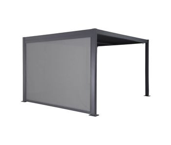 Pergola bioclimática de aluminio y acero 3x3m  + 1 toldo de 3m antracita - 292x292x224 cm