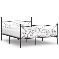 estructura de cama con somier metal negro 180x200 cm vidaxl