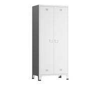 armario ropero hankasalmi 2 puertas 1 perchero 5 compartimento 4 ranuras acero 180 x 90 x 40 cm - blanco encasa