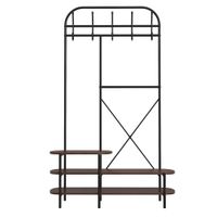 vestidor estilo industrial en madera y acero marron
