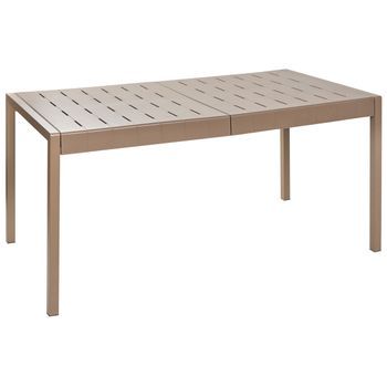 Mesa De Jardín De Material Sintético De 6 Plazas Resistente A La Intemperie Al Aire Libre Patio Marrón Bartica