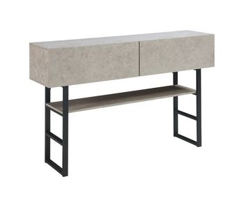 Mesa consola varberg con 2 cajones 75x120x30 cm - efecto hormigón claro [en.casa]