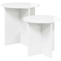 conjunto de mesas auxiliares con almacenamiento 2 pcs brillante vidaxl