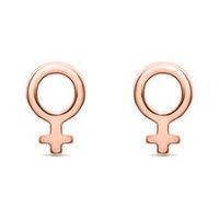 pendientes simbolo de venus de plata 925 color rosado