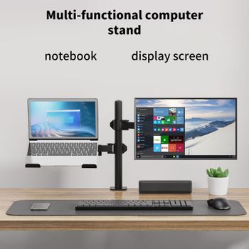 Soporte para dos monitores de 13-27 pulgadas, 360° °   Brazo de montaje en escritorio ajustable y giratorio con abrazadera en C, VESA 75x57/100x100mm para pantallas LCD de hasta 8 kg (17.6 lb)