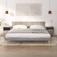 pack 2 uds mesitas de noche  mesa auxiliar  mesilla color gris sonoma 40x35x47 cm cfw79109