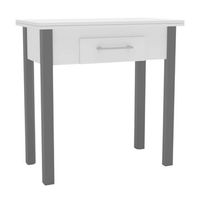 mesa de cocina sendai con cajon para 2 plazas en color blanco y gris melamina 80x75x40 cm