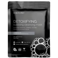 beautypro detoxifying foaming cleansing sheet mask with activated charcoal