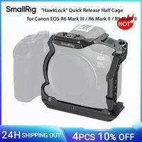 half jaula de liberacion rapida smallrig hawklock para canon eos r6 mark iii  r6 mark ii  r5 mark ii con placa de liberacion rapida arca-swiss