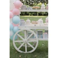 carrito candy bar madera strawberry envejecido - blanco envejecido