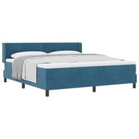 cama tipo box spring manual azul oscuro 200 x 180 cm terciopelo vidaxl