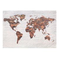 papel pintado 3d - world map brick wall 250x175 cm