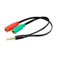 cool adaptador doble entrada a jack 35mm auxiliar universal 20cm negro