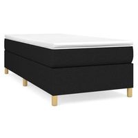 cama tapizada 203x90x35 cm tejido 100  poliester contrachapado y madera tratada - negro