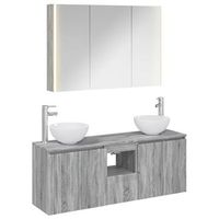 juego de muebles de bano 4 pcs sonoma gris 1035 x 155 x 70 cm vidaxl
