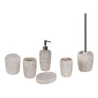 conjunto de 6 accesorios de bano blanco crema negro rojo dolomita palmilla