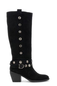 botas de ante con botones decorativos black