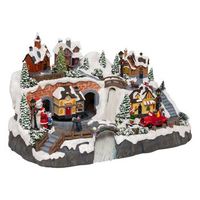 pueblo luminoso de papa noel para ninos 25 led musica y