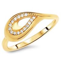 anillo moderno de plata 925 banado en oro circonita