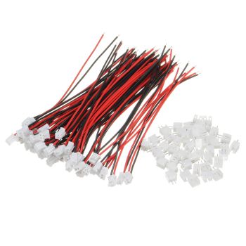 Excellway® 100Pcs Mini Micro JST 2.0 PH 2Pin Conector Enchufe Con cables de 120mm