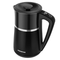 aigostar alva - hervidor electricos de acero inoxidable ajuste de temperatura 40c a 100c doble pared led indicador digital silencioso funcion de mantenimiento del calor 17l 2200w negro