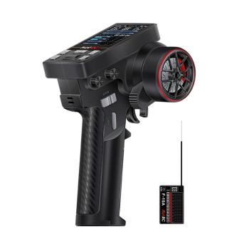 HOTRC CT-10B 2.4GHz 10CH FHSS Transmisor con pantalla a color de 2.4 pulgadas y receptor F-10A 2.4GHz 10CH PWM para mode
