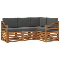 juegos de sofas con cojin 4 piezas  mueble de jardin natural y antracita