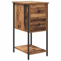 mesita de noche - mesilla de noche con cajon madera vieja 32 x 42 x 70 cm mc6504
