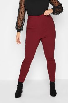 Pantalones Granates Estrechos Y Elásticos De Bengalina, Mujer Curvy Y Tallas Grandes, Yours