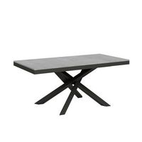 mesa extensible 90x180284 cm volantis evolution cemento estructura antracita