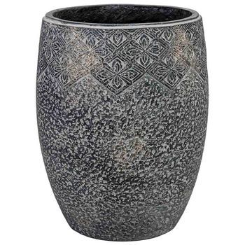Macetero De Fibra De Vidrio Gris 32x32x39,5cm
