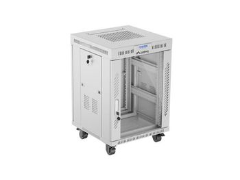 Rack de pie Lanberg FF01-6615-12SL 15U 1200kg termostato LCD IP20 gris puertas vidrio/metal