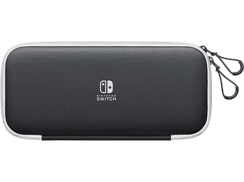 Funda + Protector pantalla - Nintendo 10008001, Para Switch OLED, 2x protectores de pantalla, Negro