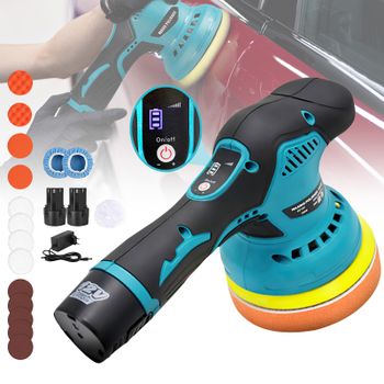 Pulidora Inalámbrica para Autos 2800-5500rpm, Máquina Pulidora de Autos Inalámbrica con 8 Velocidades Variables, Herramienta Eléctrica para Pulir y Encerar, Silenciosa