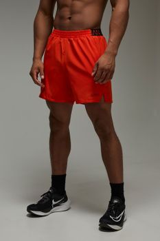 Pantalón Corto Man Active Con Logo Fosforito, Naranja