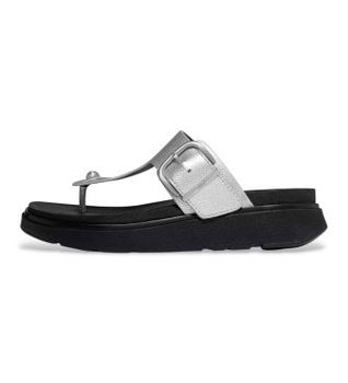 Fitflop para mujer. A2S-011 Sandalias Hebilla Gen-FF de piel plateado (39), Plata, 1 a 3cm, Ninguno, Casual