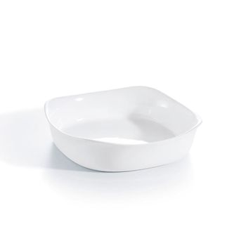 Plato de horno vidrio opal blanco 20 cm
