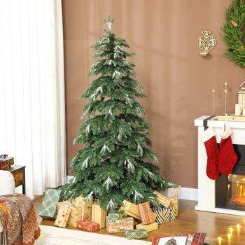 Árbol De Navidad De Plástico Acero Homcom Ø116x180 Cm Verde