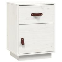 mesita de noche con cajon y compartimento 40x34x55 cm madera pino blanco dec033351