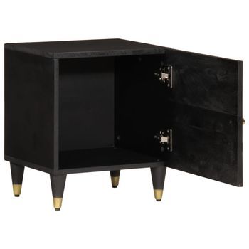 Mesita De Noche - Mesilla De Madera Maciza De Mango 40x33x46 Cm Mc4765